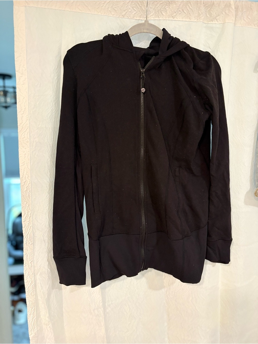 Lululemon long define jacket with hood black sz 8